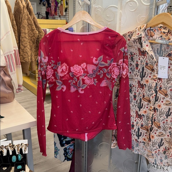 Free People x REVOLVE Home Grown Cardi in Magenta Combo - Picture 7 of 7